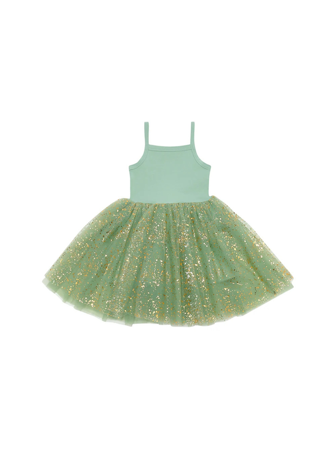 green kids' sparkle dress