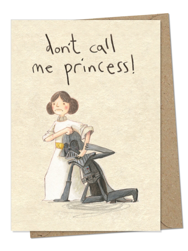 princess leia darth vader star wars card