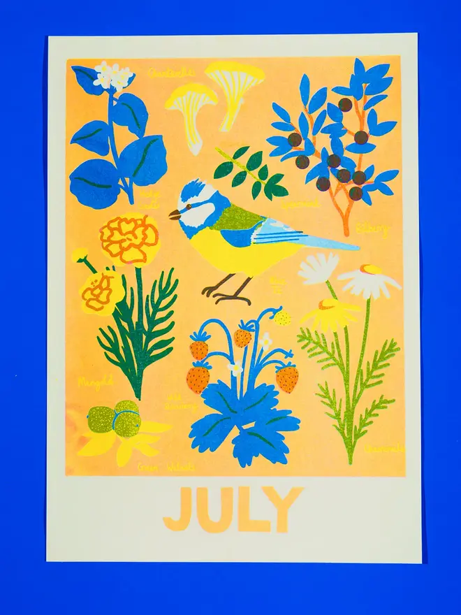 'July' Month Forage Print