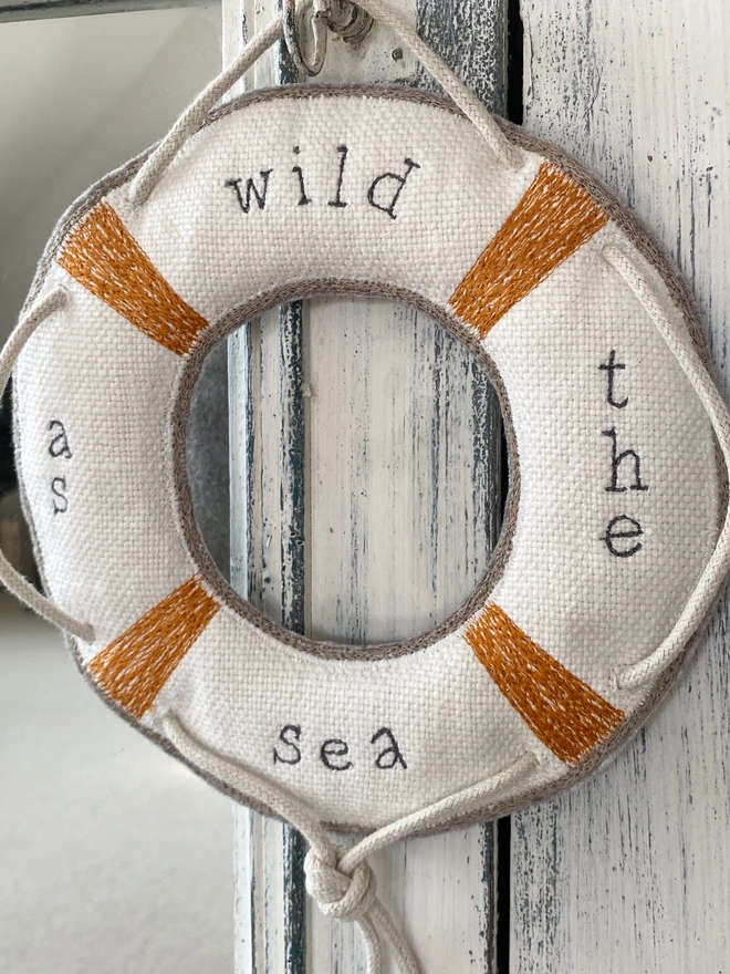 Wild As The Sea Embroidered life Ring