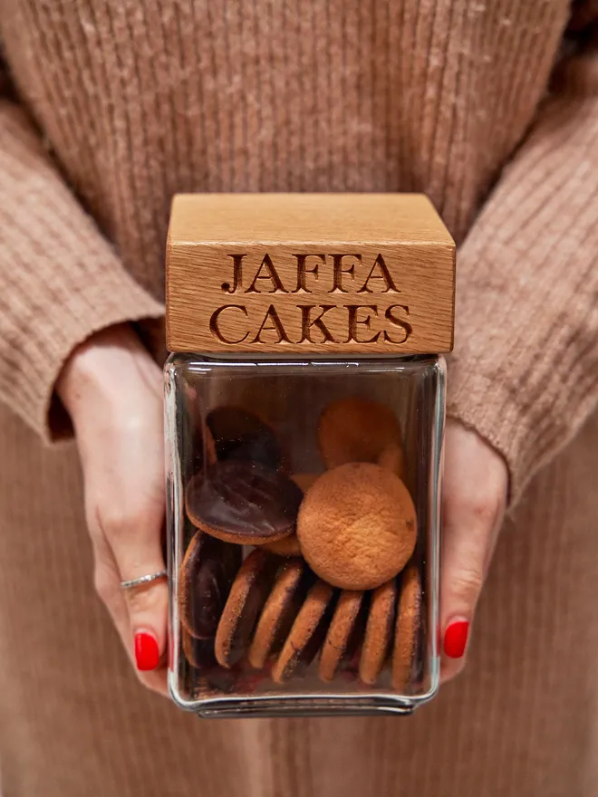 Jaffa Cakes oak jar