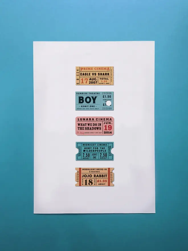 personalised cinema ticket print