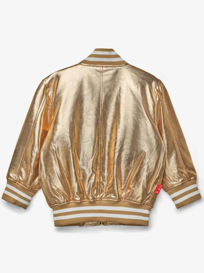 The Stardust Gold Nappa Leather Bomber Jacket