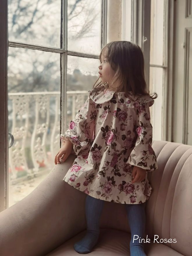 Kids' Organic Cotton Blouse Dress Peter Pan collars