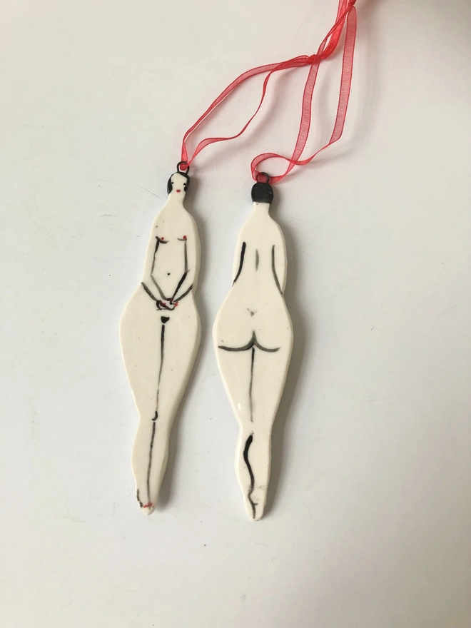 Naked lady hanging decoration