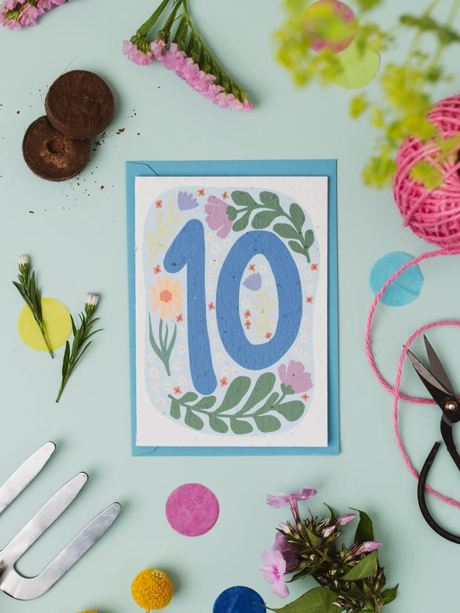 Plantable 10th Birthday Card