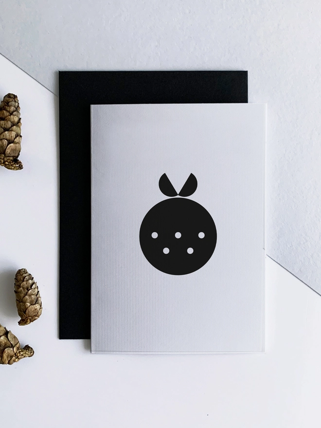 Black and White Christmas Pudding Card