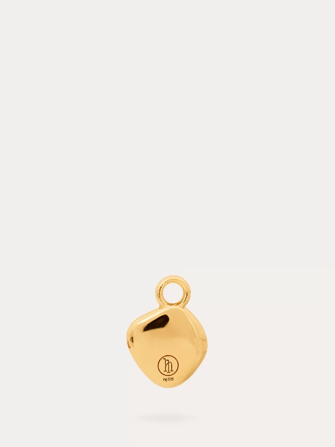Back view of gold engravable monogram charm