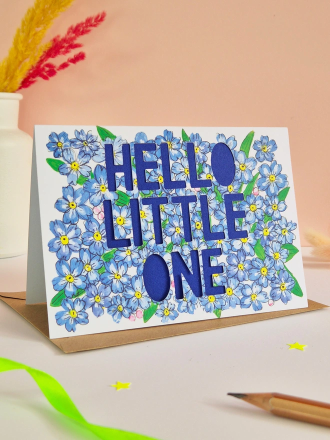 hello little one new baby card