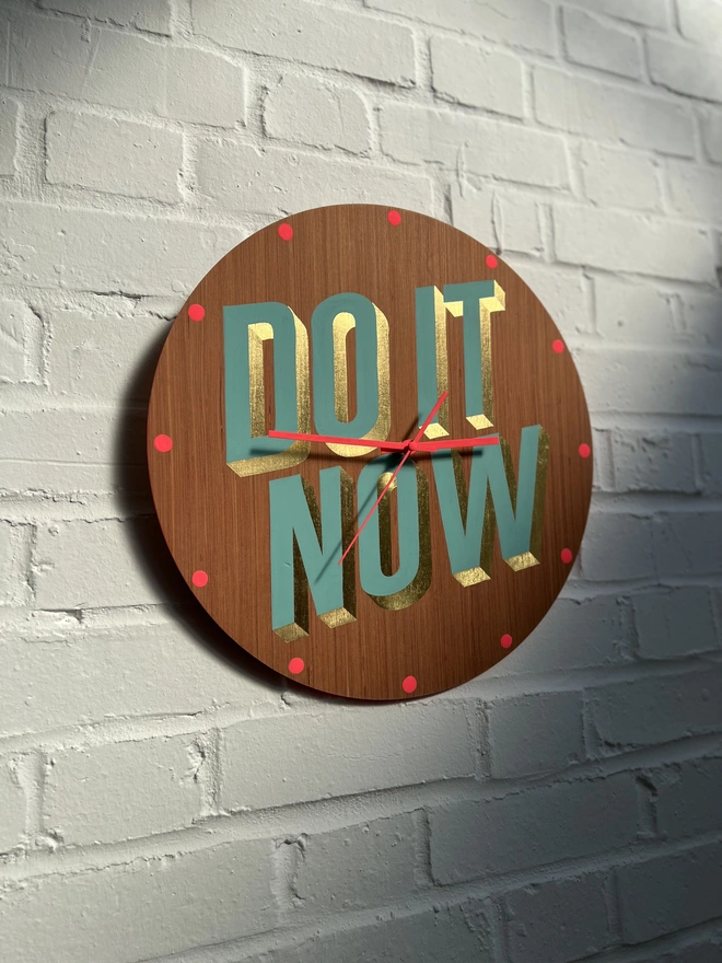 do it now gold leaf clock 