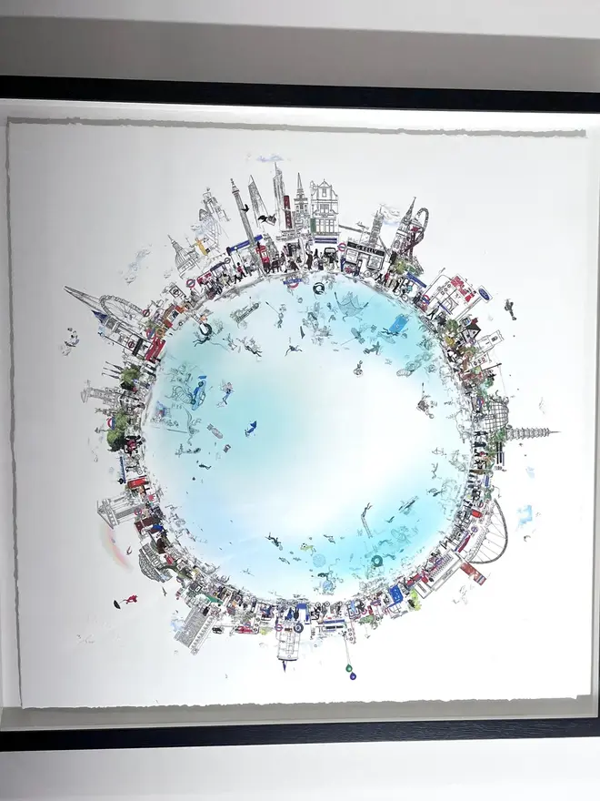 District Line 2025 Print close up framed in black