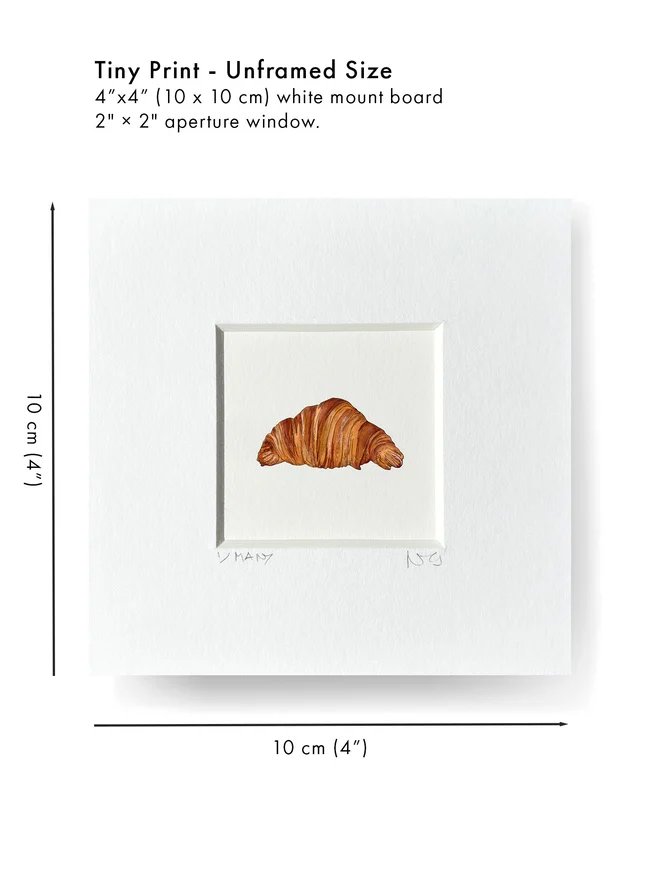 unframed size of mounted unframed Croissant print