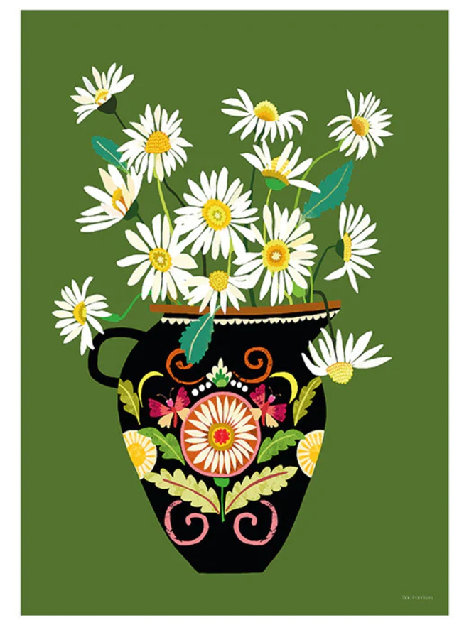 daisies in vase print