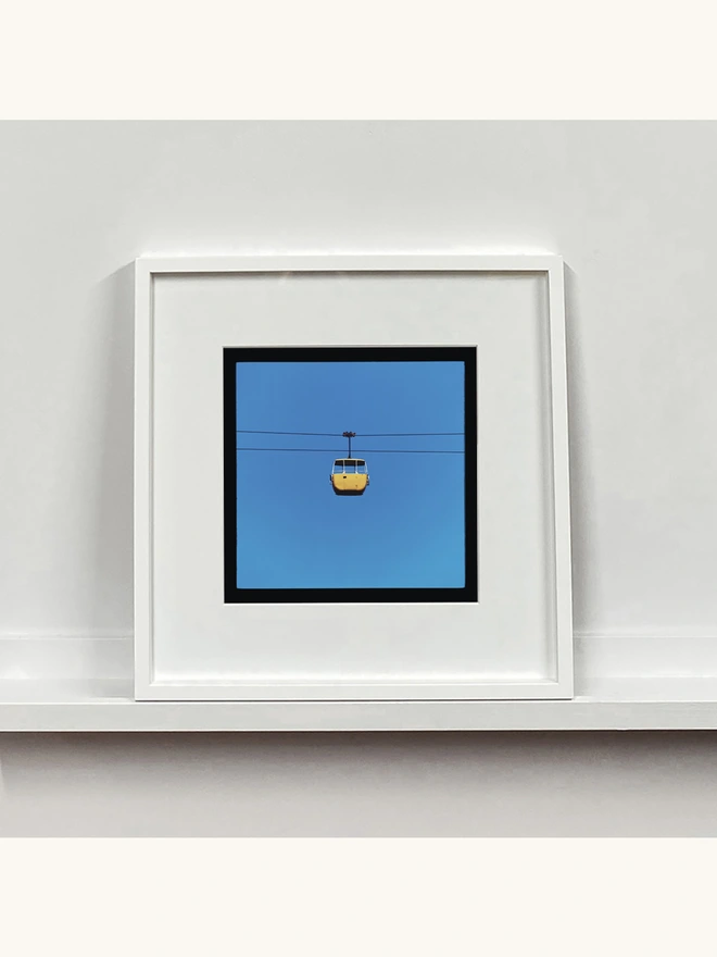 Richard Heeps Cable Car Yellow Small Framed in White