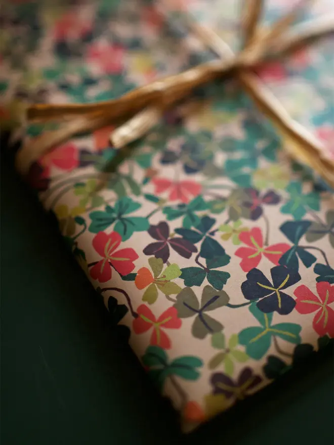 wood sorrel floral gift wrap
