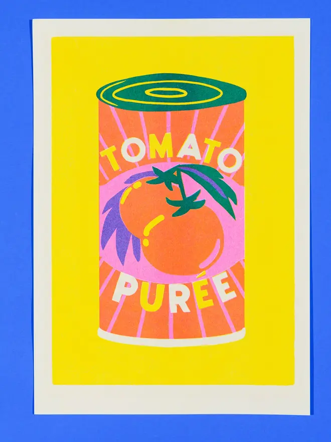 Tomato Puree Risograph Print