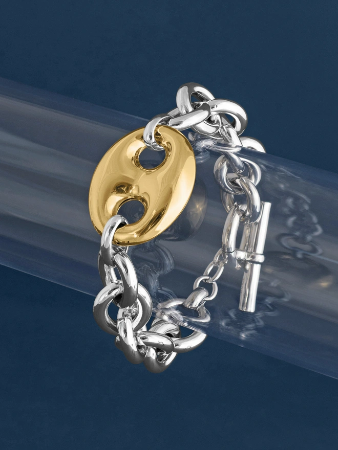 Mixed Metal Marina Link Bracelet LOEL