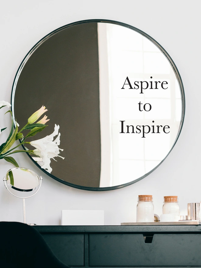motivational quote mirror sticker