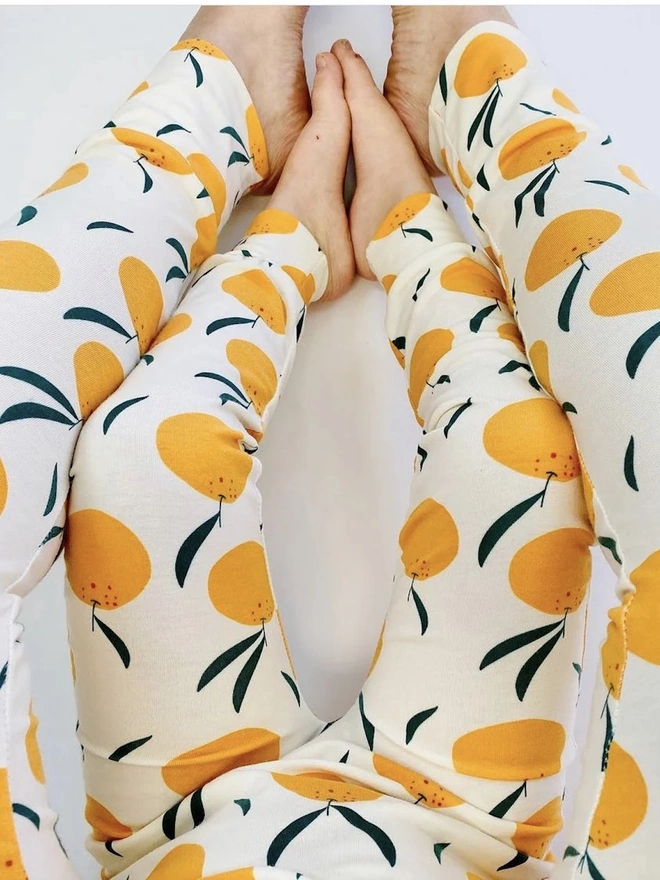 Cream 'Clementine Grove' Adult Organic Cotton Leggings