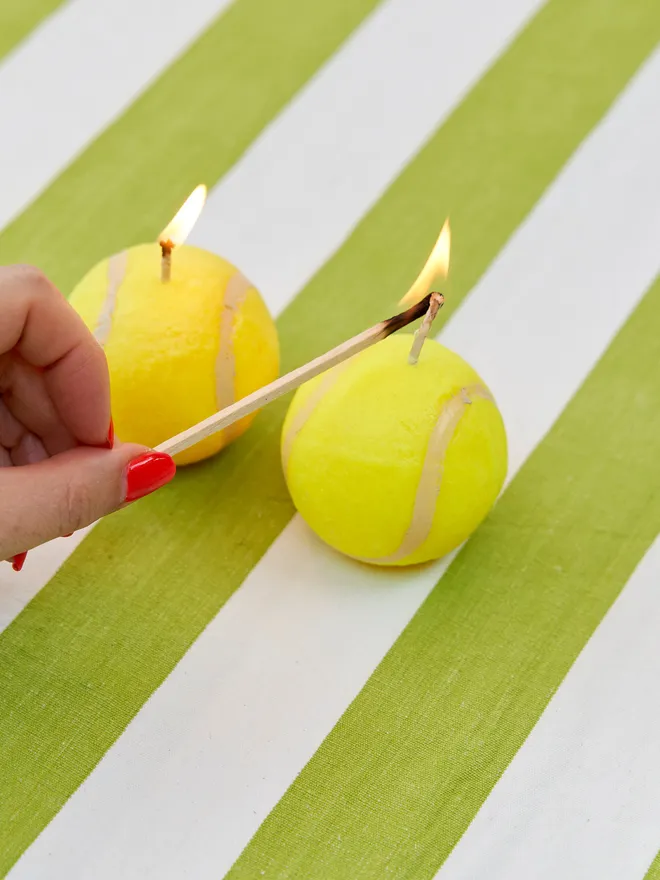Tennis Ball Candles