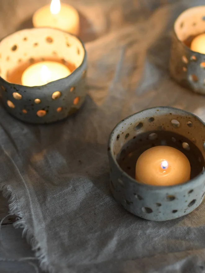 stoneware tealight holder