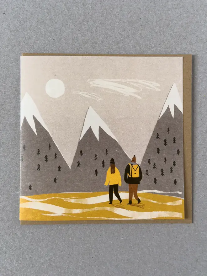 mountain walk greetings card