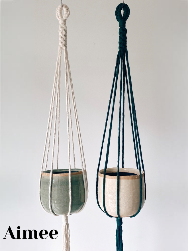 Aimee plant hangers holding 13cm pots