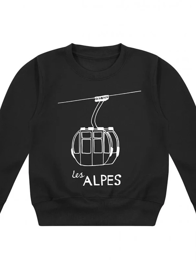 'Les Alpes' Kids Skiing Sweatshirt