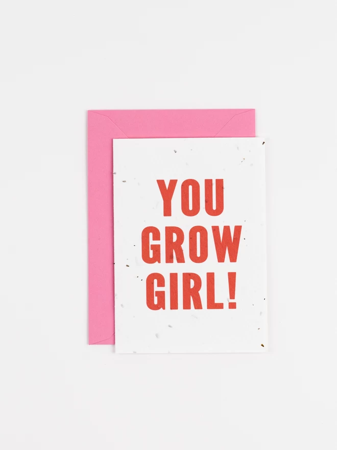 You Grow Girl Plantable Card