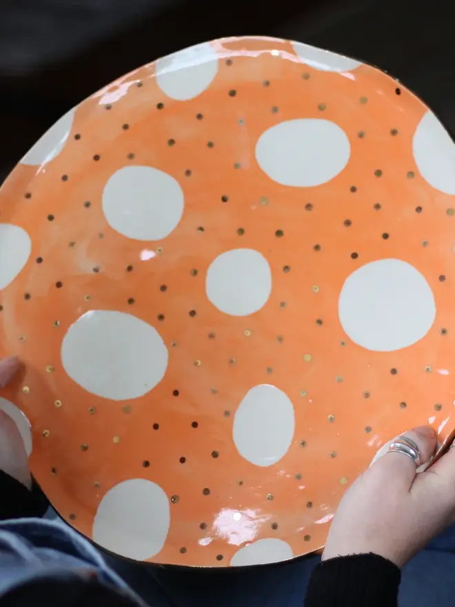 Cosmic Apricot Large Round Serving Platter