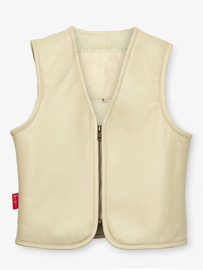 'Hold Ya Horses' Cream Leather Vest
