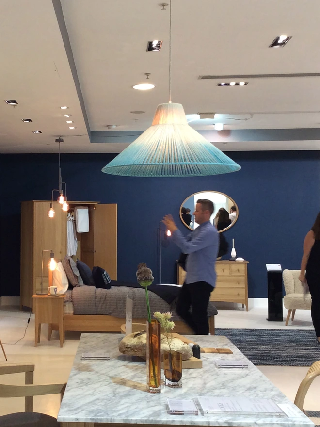 Fan Aqua Dip Dyes pendant lampshade