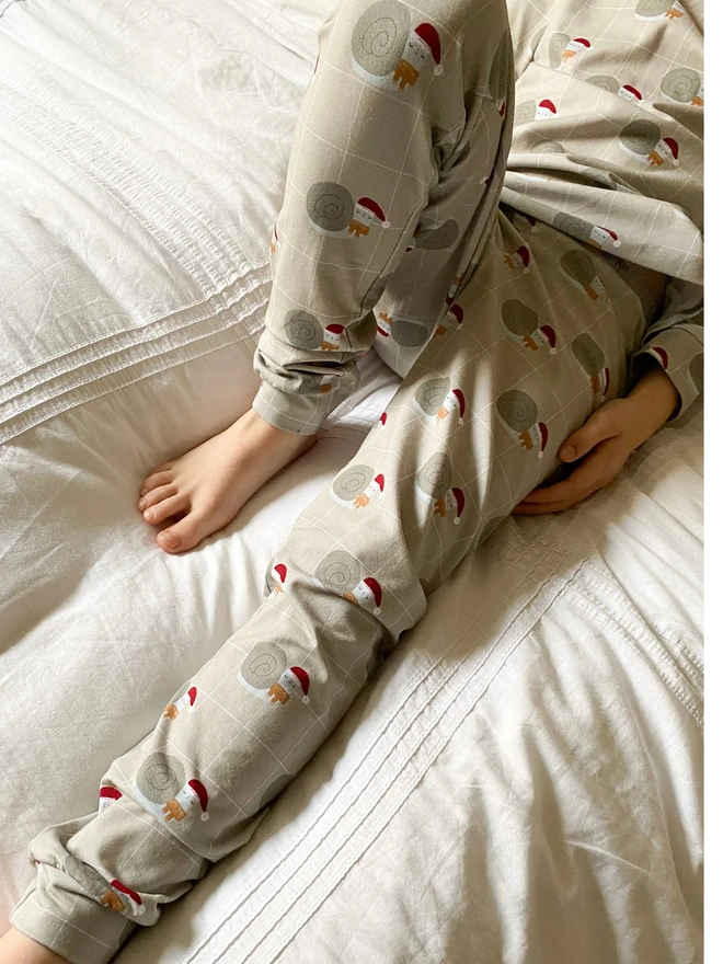 Santa Snail Organic PJ/Lounge Set