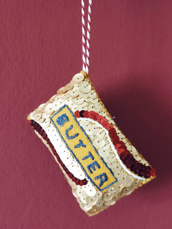 Sequin butter hanging decoration