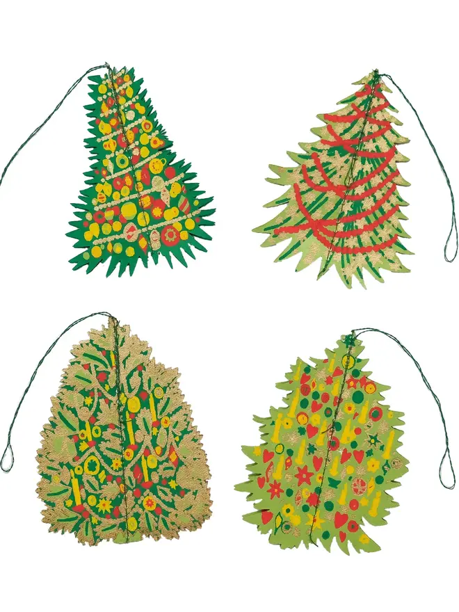 christmas tree hanging paper ornament decorations