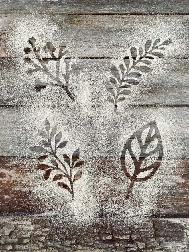 Bread art stencils - botanical