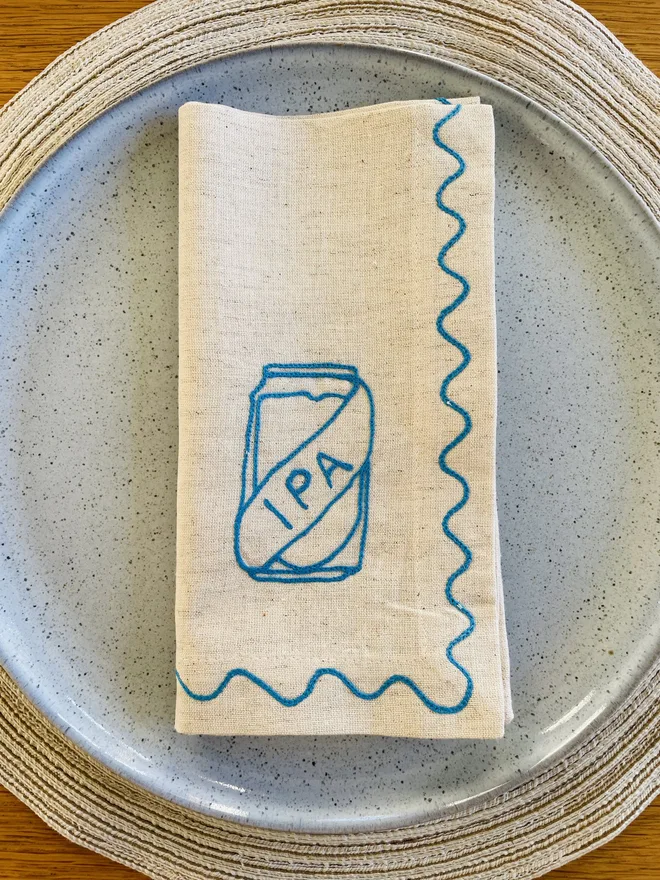 Individual Embroidered Cocktail Napkin 