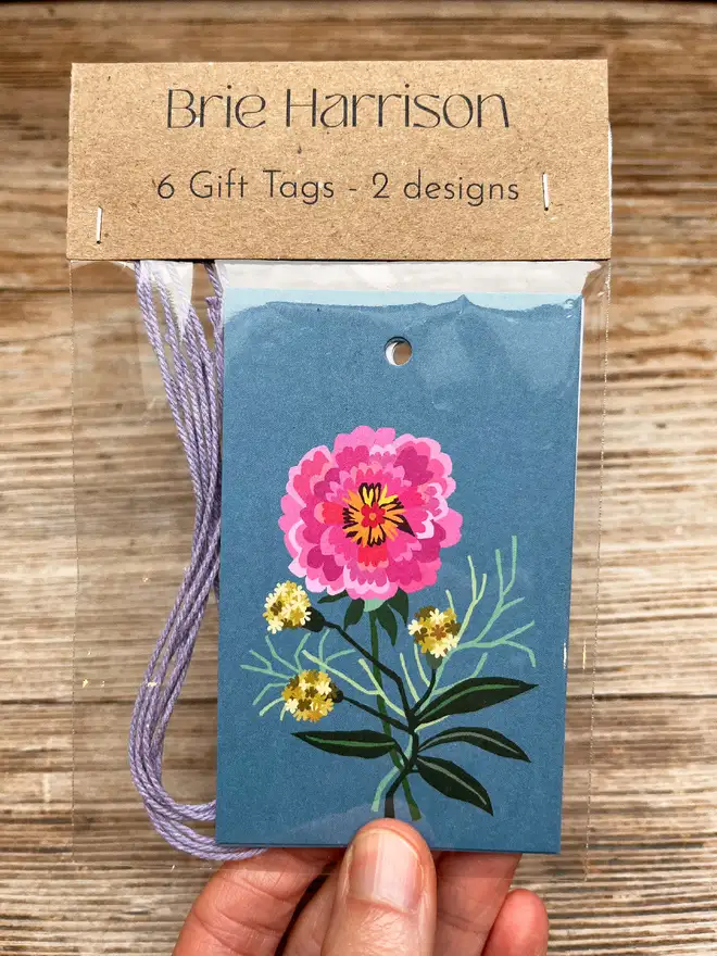illustrated fleurs floral gift tags