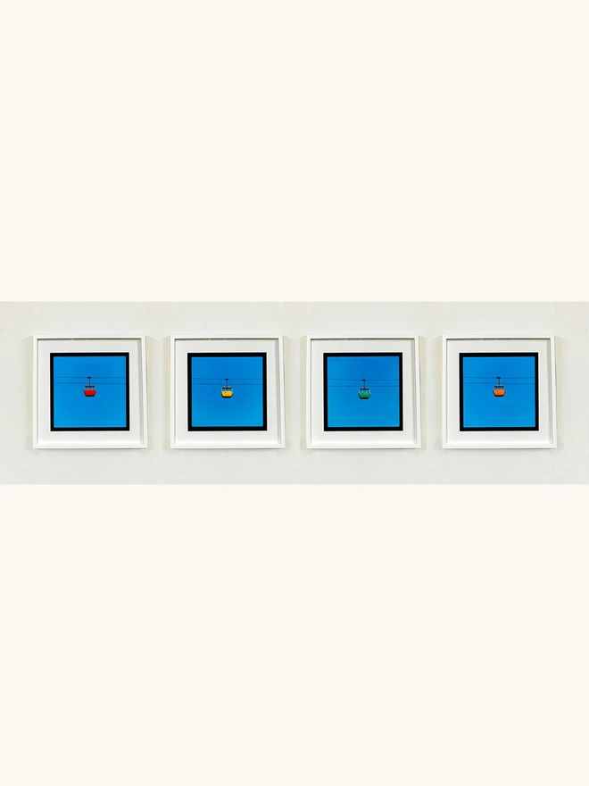 Richard Heeps Cable Car Set Red Yellow Orange Green Framed in White
