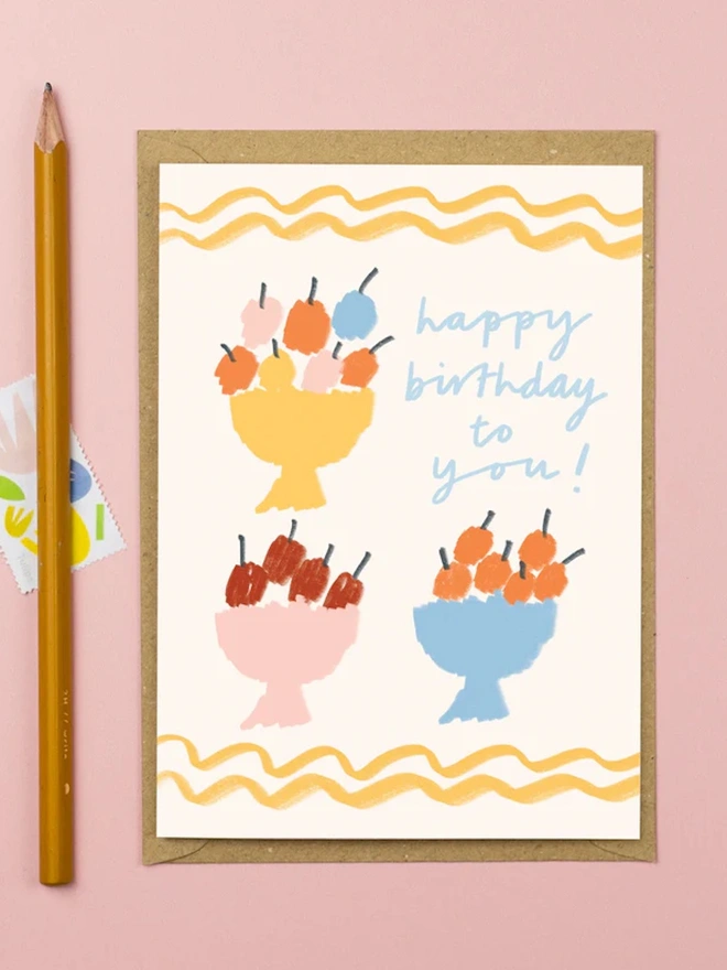 'Happy Birthday' Fruit Card Greeting Card