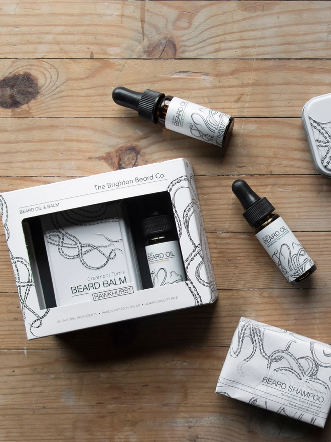 beard oil and balm gift set