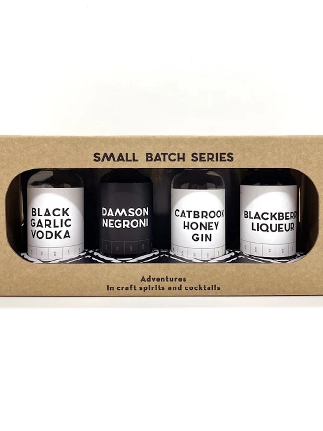 Small Batch Series Miniature Gift Box (Set Of 4), box of miniature cocktails packed together. 