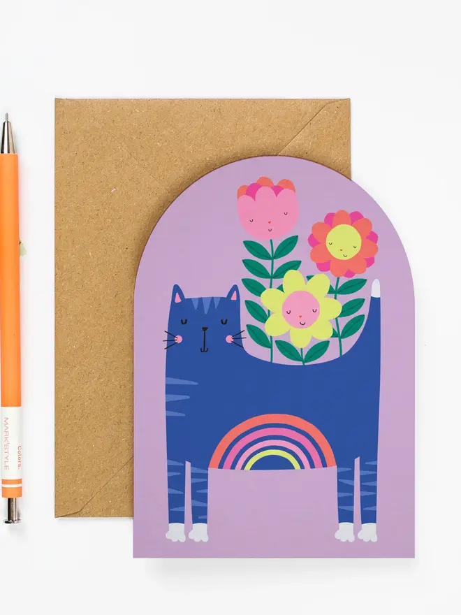Rainbow Cat Greeting Card