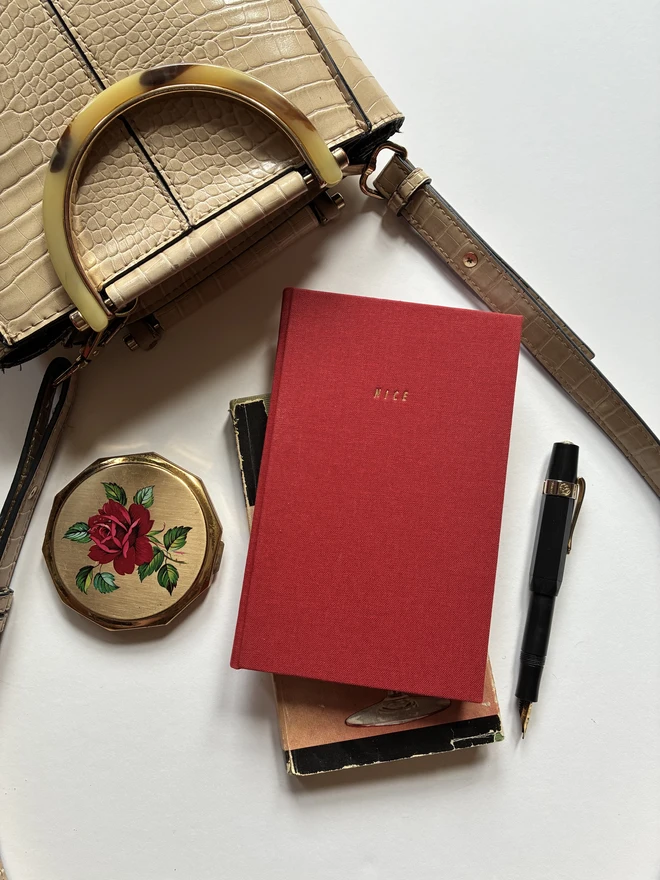 Keep Collect limited edition handmade double fronted linen covered pocket sized Christmas notebook