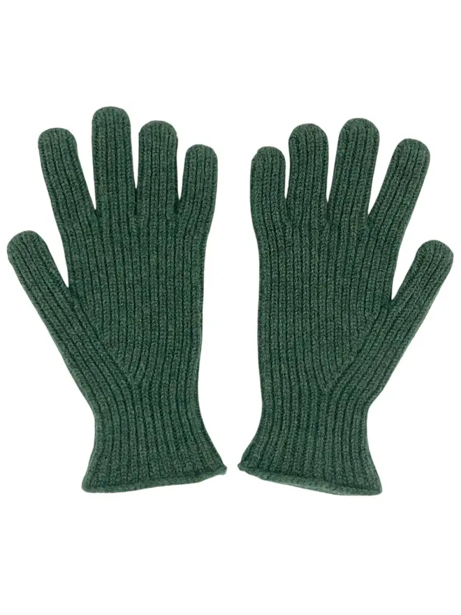 Block Lambswool Gloves, a pair of colourful gloves sitting on a plain white surface. 