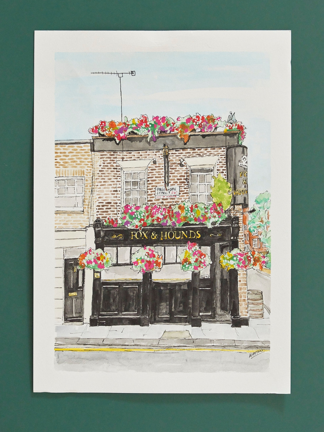 Watercolour pub painting 