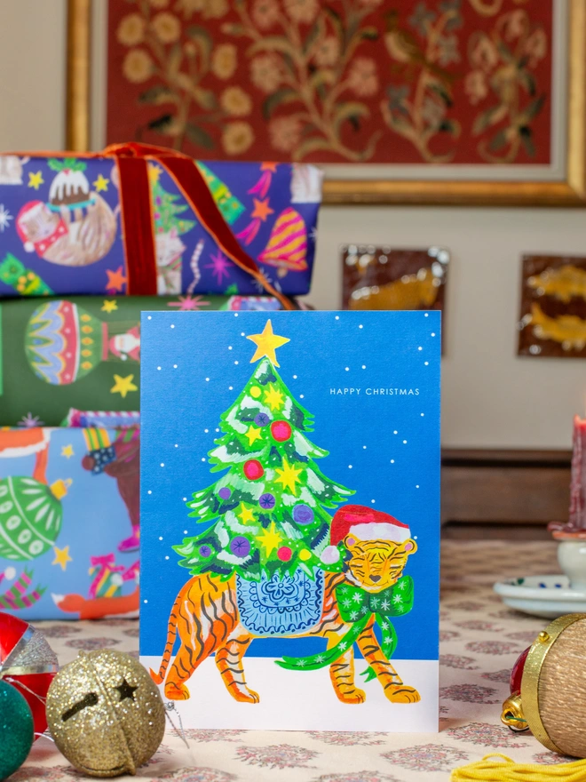 tiger christmas card