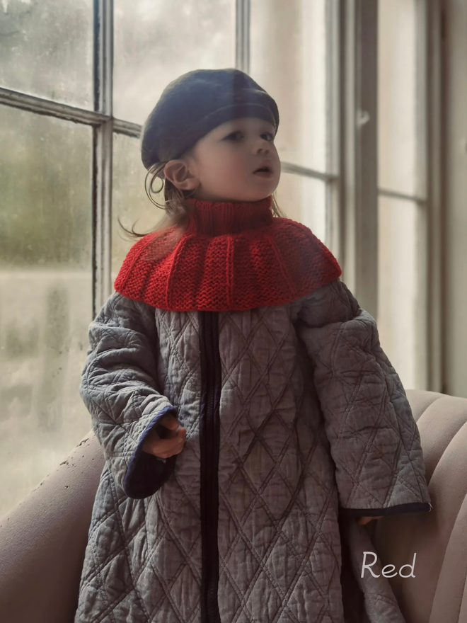 wool neck warmer red
