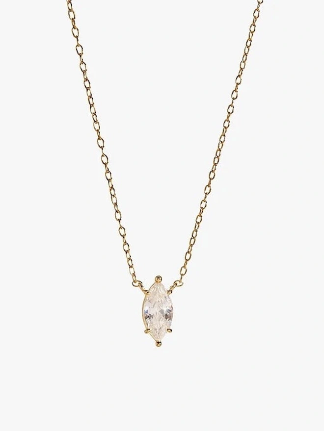 Shine Bright Solitaire Gold Necklace