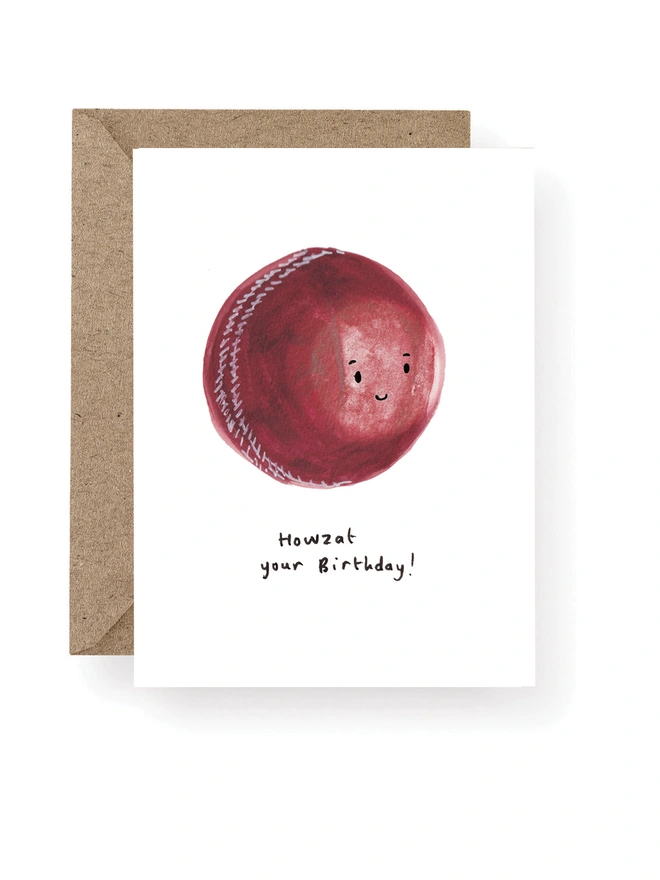 Cricket Ball Birthday Card 